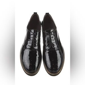 AGL Attilio Giusti Leombruni Black Patent Leather Oxford Loafers